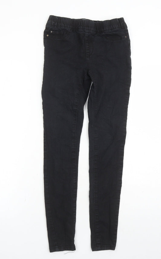 Denim & Co. Womens Black Cotton Jegging Jeans Size 6 L27 in Regular - Elasticated Waist