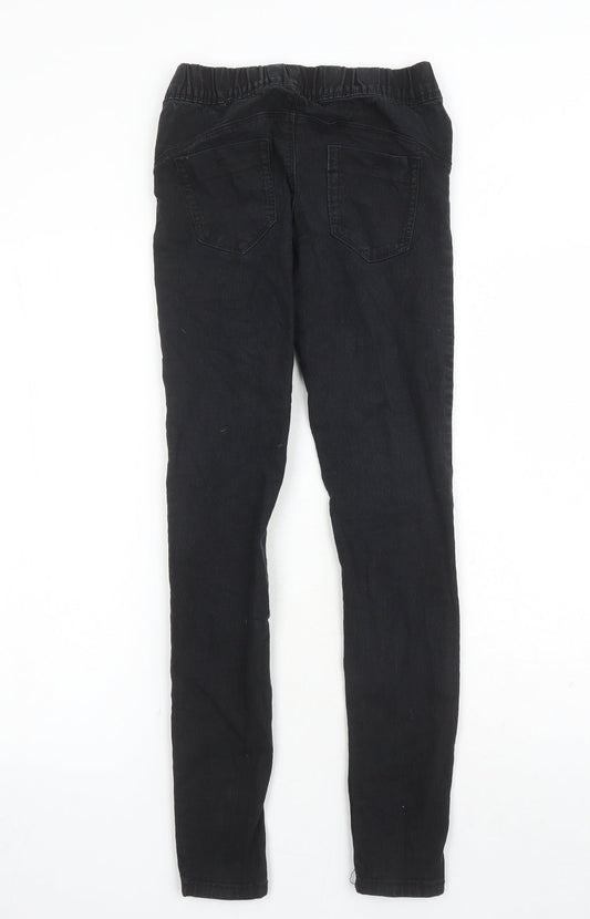 Denim & Co. Womens Black Cotton Jegging Jeans Size 6 L27 in Regular - Elasticated Waist