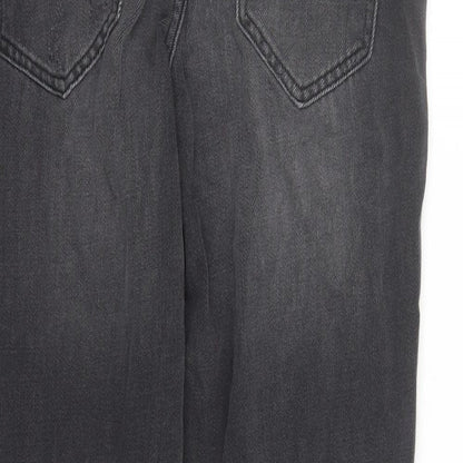 NEXT Womens Black Cotton Straight Jeans Size 12 L27 in Regular Zip