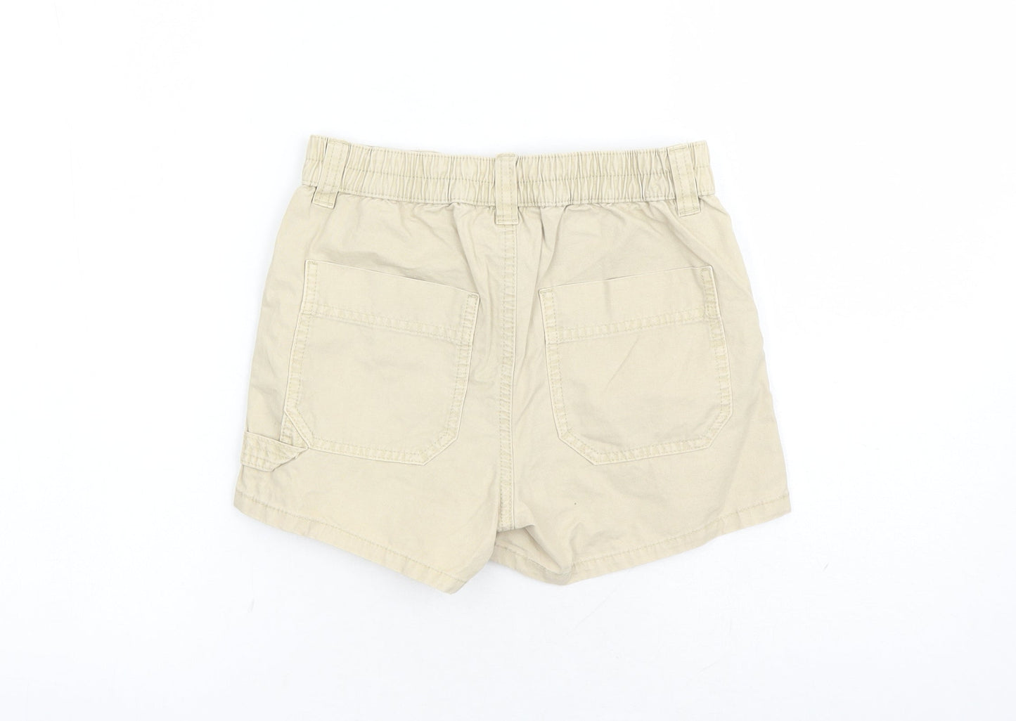 Marks and Spencer Boys Beige Cotton Bermuda Shorts Size 10-11 Years Regular Zip - Elasticated Waist