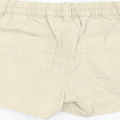 Marks and Spencer Boys Beige Cotton Bermuda Shorts Size 10-11 Years Regular Zip - Elasticated Waist