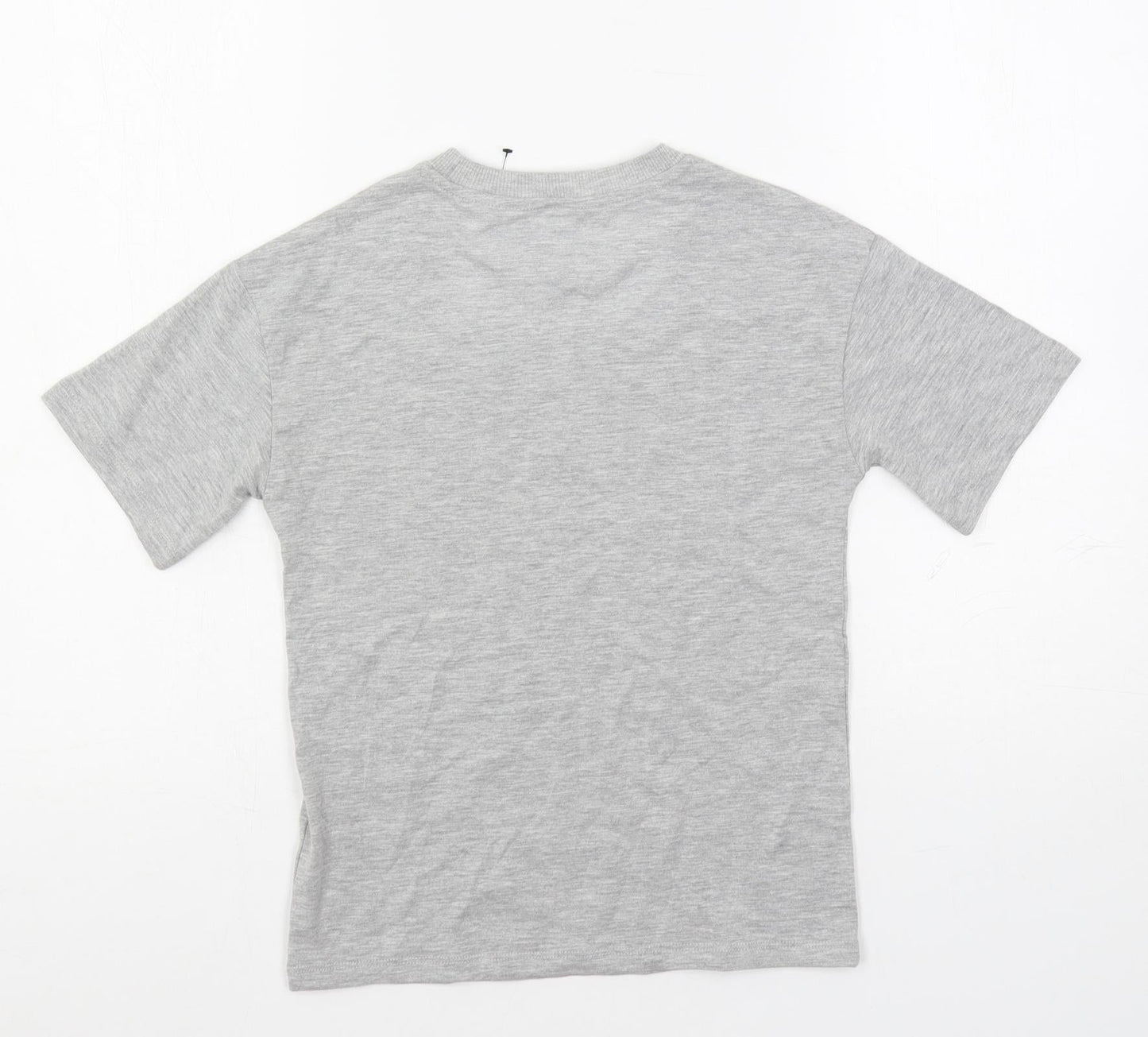 Marks and Spencer Girls Grey Cotton Pullover T-Shirt Size 7-8 Years Crew Neck Pullover - Stranger Things