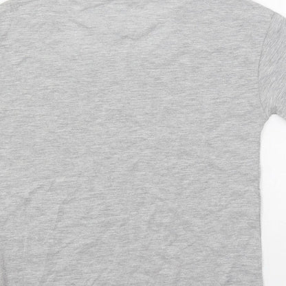 Marks and Spencer Girls Grey Cotton Pullover T-Shirt Size 7-8 Years Crew Neck Pullover - Stranger Things