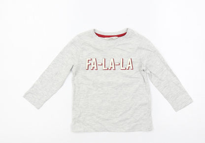 Marks and Spencer Baby Grey Solid Cotton Cami Pyjama Top Size 18-24 Months Pullover