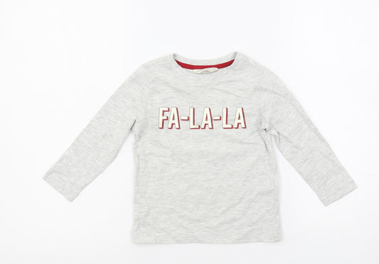 Marks and Spencer Baby Grey Solid Cotton Cami Pyjama Top Size 18-24 Months Pullover