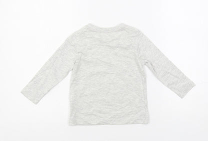 Marks and Spencer Baby Grey Solid Cotton Cami Pyjama Top Size 18-24 Months Pullover