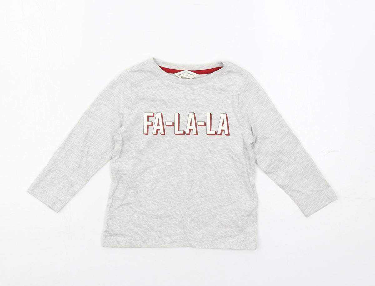 Additional front view of Marks & Spencer Baby Grey Solid Cotton Cami Pyjama Top, size 18-24, Months Pullover