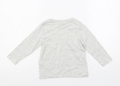 Back view of Marks & Spencer Baby Grey Solid Cotton Cami Pyjama Top, size 18-24, Months Pullover