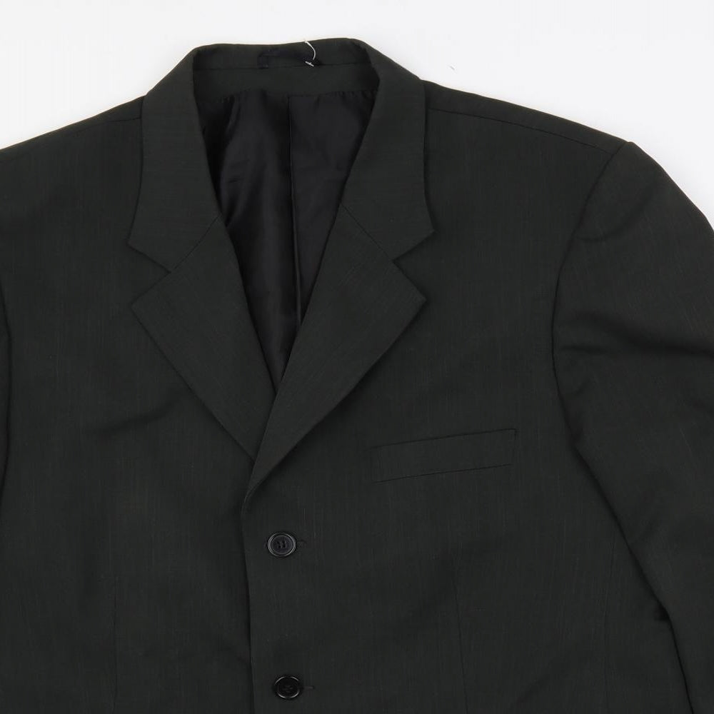Dastan Mens Green Polyester Jacket Suit Jacket Size 42 Regular