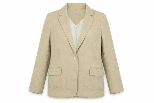 Bershka Womens Beige Jacket Blazer Size S Button