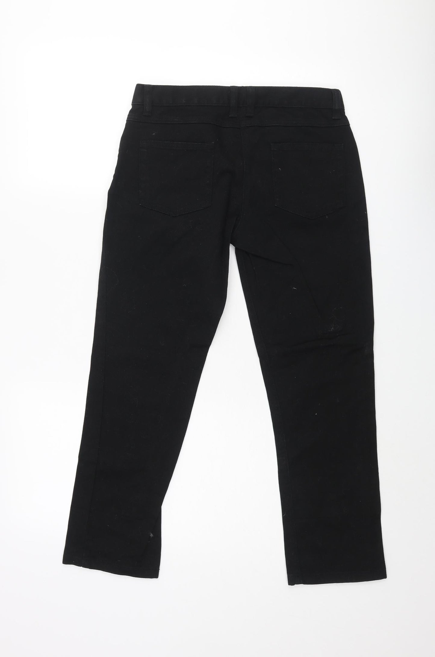 Moto Womens Black Cotton Straight Jeans Size 10 L24 in Regular Zip