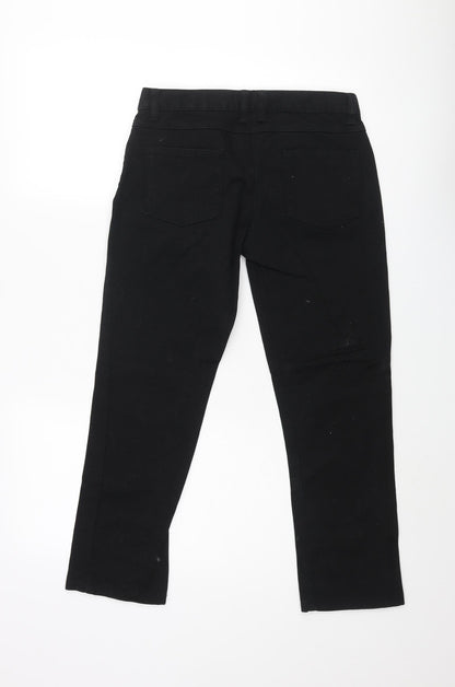 Moto Womens Black Cotton Straight Jeans Size 10 L24 in Regular Zip