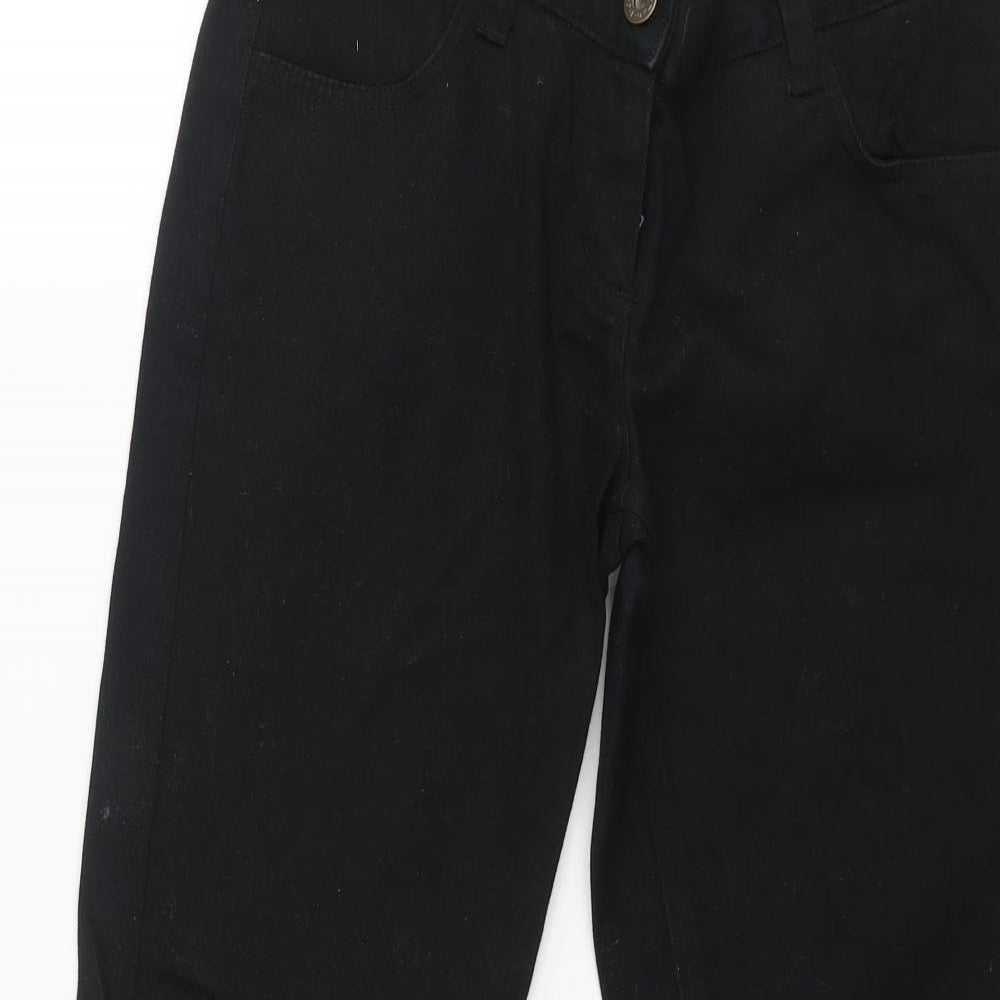 Moto Womens Black Cotton Straight Jeans Size 10 L24 in Regular Zip