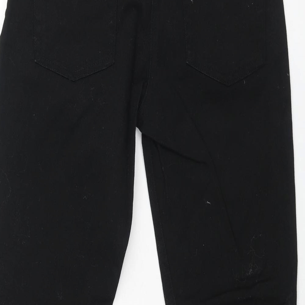 Moto Womens Black Cotton Straight Jeans Size 10 L24 in Regular Zip