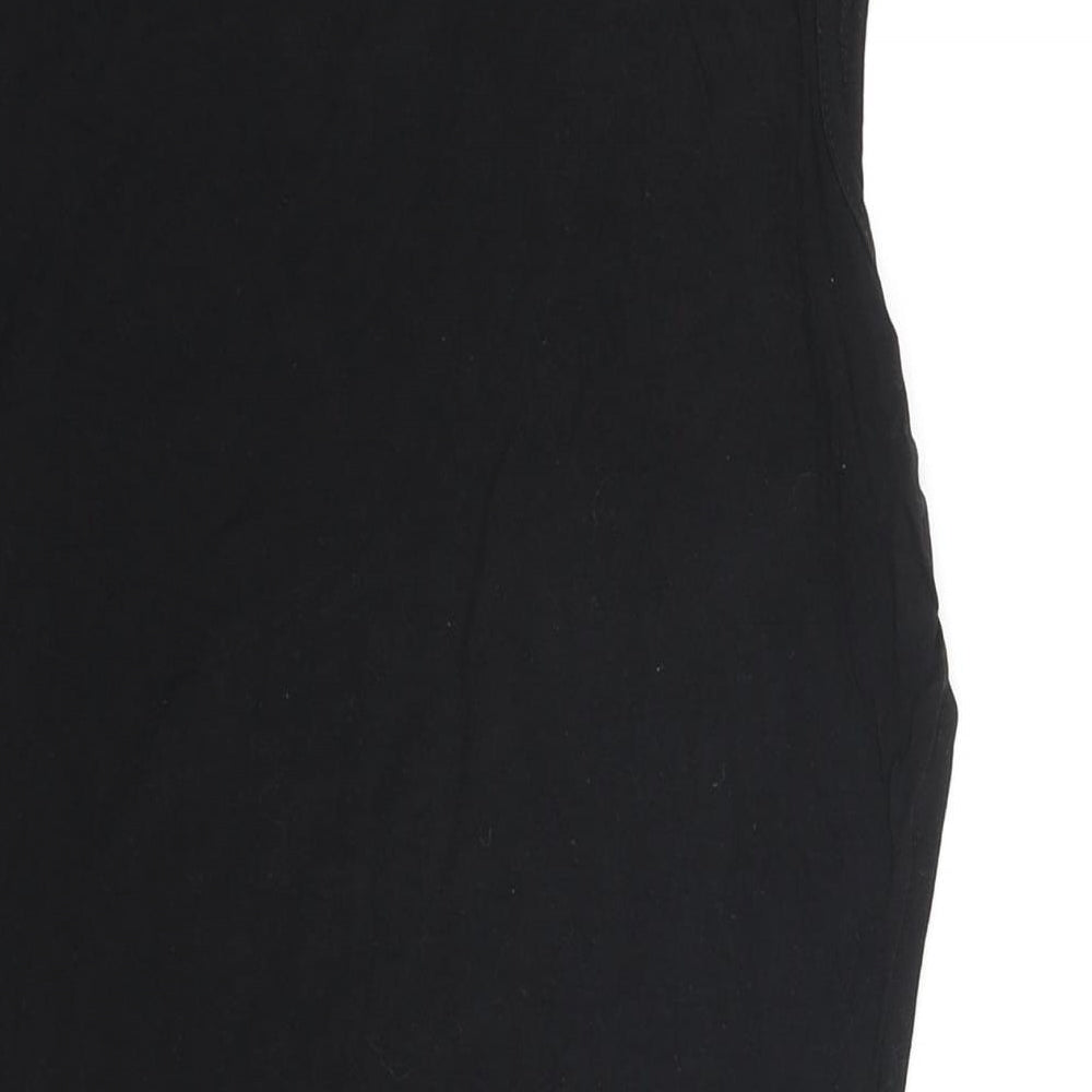 PRETTYLITTLETHING Womens Black Viscose Bodysuit One-Piece Size 10 Snap