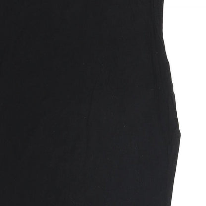 PRETTYLITTLETHING Womens Black Viscose Bodysuit One-Piece Size 10 Snap