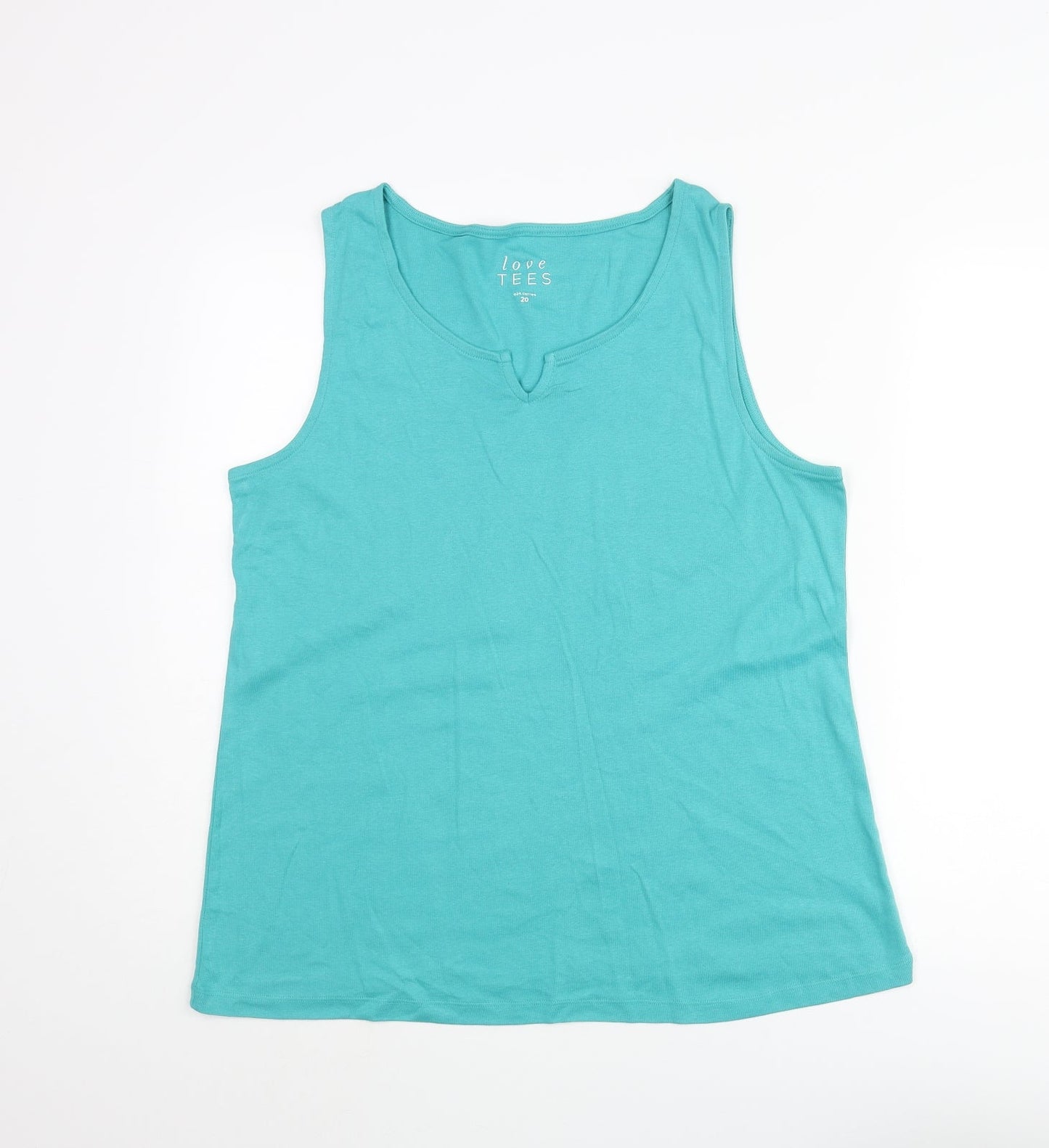 Womens UK Size 20 Love Tees Blue Basic Tank