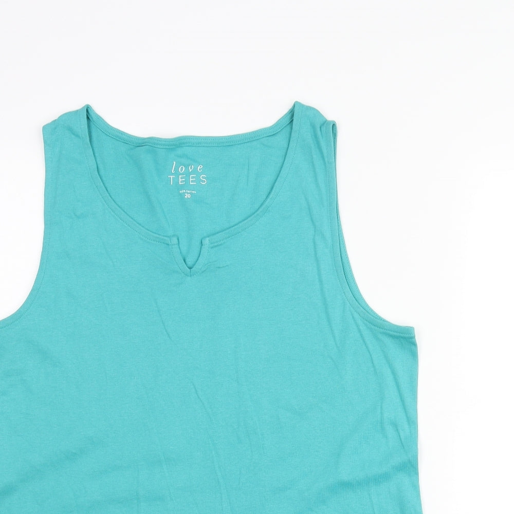 Womens UK Size 20 Love Tees Blue Basic Tank