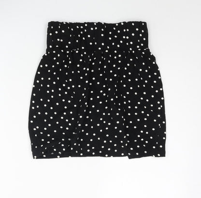 ASOS Womens Black Polka Dot Cotton Mini Skirt Size 8