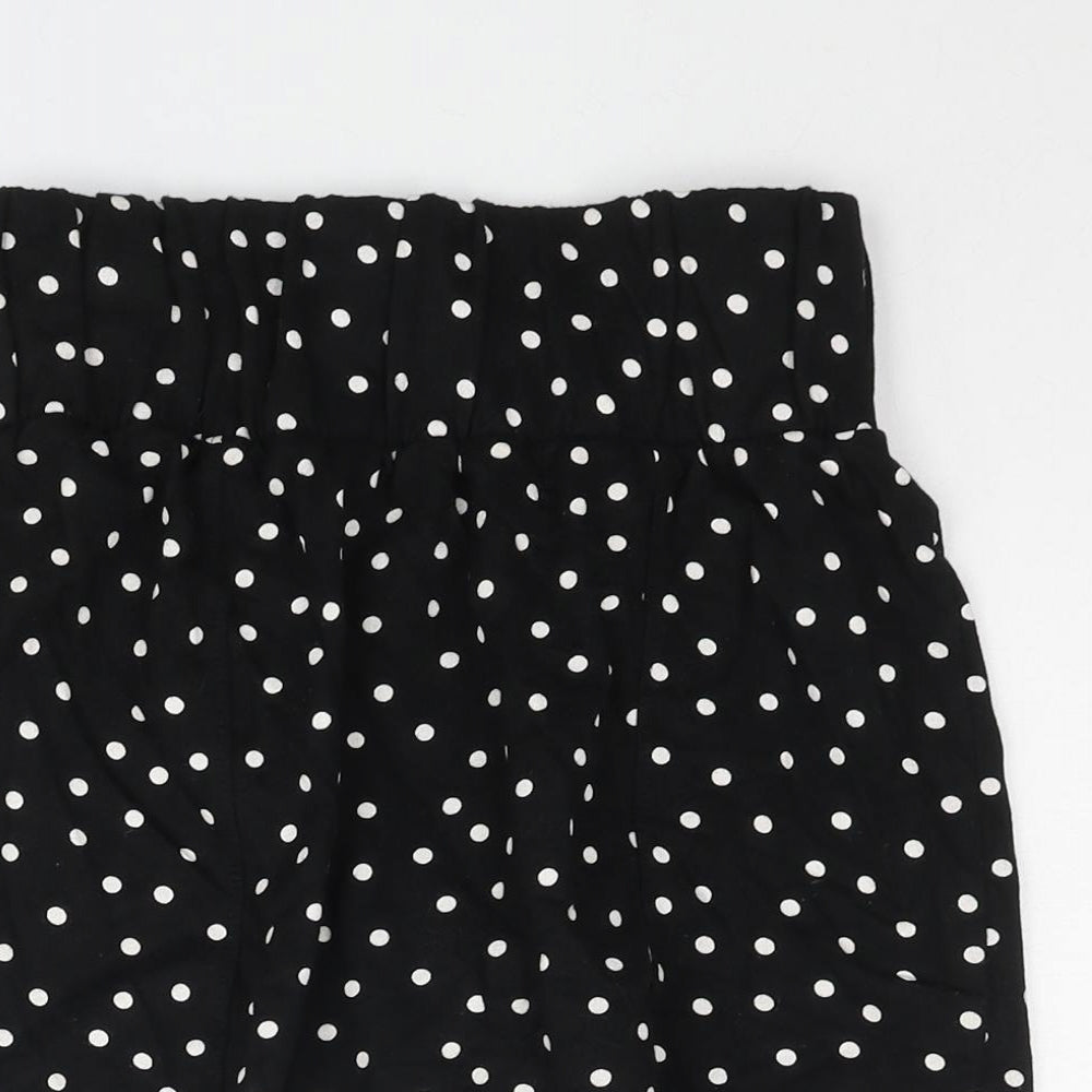 ASOS Womens Black Polka Dot Cotton Mini Skirt Size 8