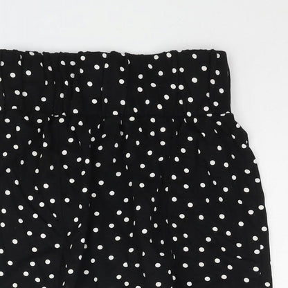 ASOS Womens Black Polka Dot Cotton Mini Skirt Size 8