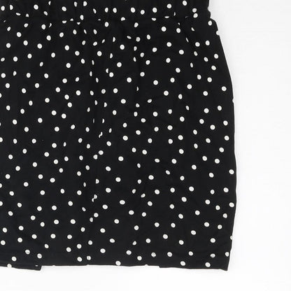 ASOS Womens Black Polka Dot Cotton Mini Skirt Size 8