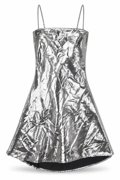 Zara Womens Silver Polyester A-Line Size XS Square Neck Tie