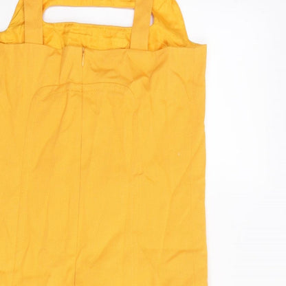 Tara Jarmon Womens Yellow Polyester Shift Size 12 Square Neck Zip - Cut Out Detail