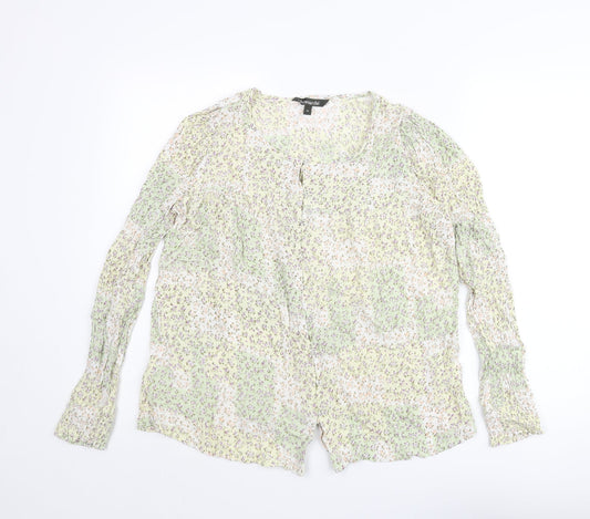Bonmarché Womens Multicoloured Floral Viscose Basic Blouse Size 14 Round Neck