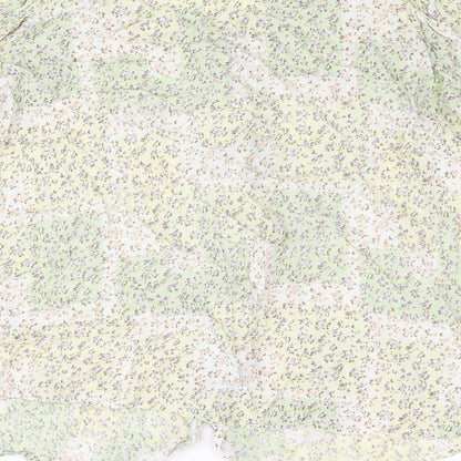 Bonmarché Womens Multicoloured Floral Viscose Basic Blouse Size 14 Round Neck
