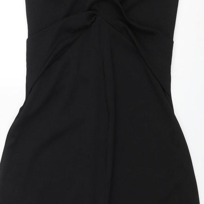 Want That Trend Womens Black Polyester Jumpsuit One-Piece Size 10 L21 in Pullover - Knot Detail
