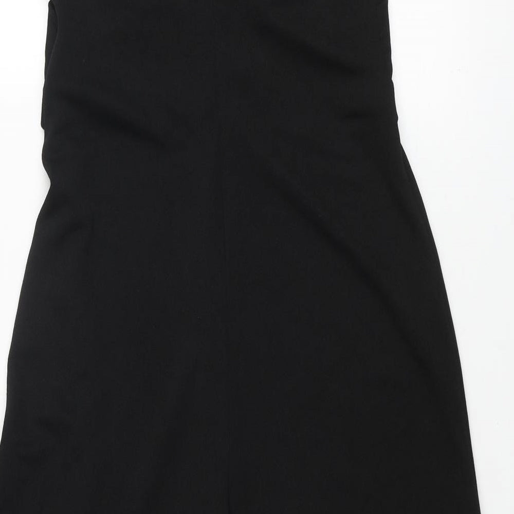 Want That Trend Womens Black Polyester Jumpsuit One-Piece Size 10 L21 in Pullover - Knot Detail