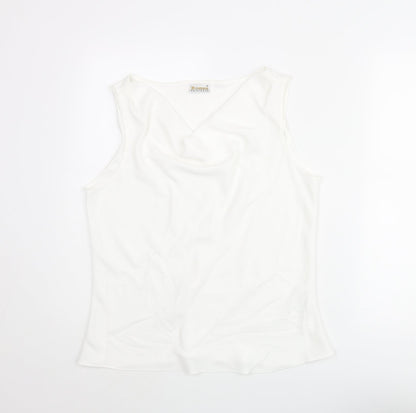 Roman Womens White Polyester Camisole Blouse Size 16 Cowl Neck