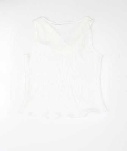Roman Womens White Polyester Camisole Blouse Size 16 Cowl Neck