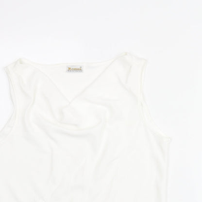 Roman Womens White Polyester Camisole Blouse Size 16 Cowl Neck
