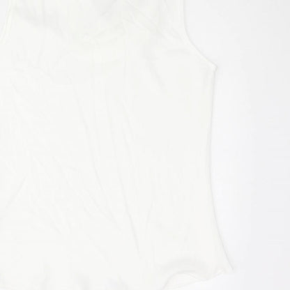 Roman Womens White Polyester Camisole Blouse Size 16 Cowl Neck