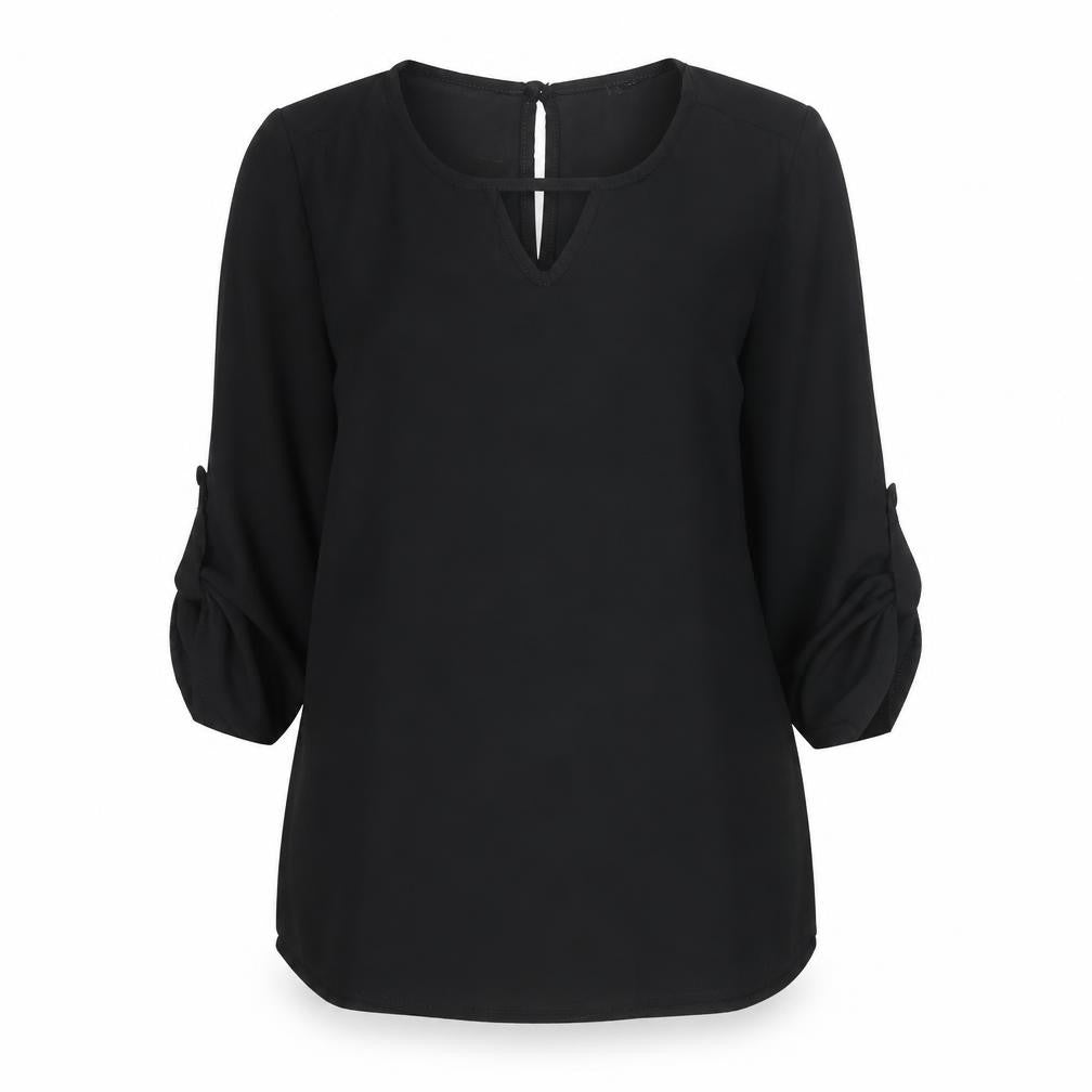 Womens UK Size 8 Boohoo Black Basic Blouse