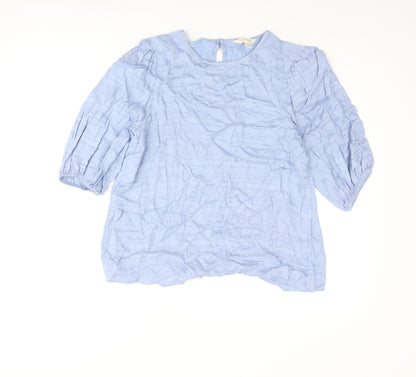 Womens UK Size 10 Per Una Blue Basic Blouse