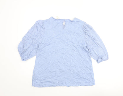 Womens UK Size 10 Per Una Blue Basic Blouse