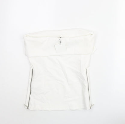 Womens UK Size S Zara White Basic Blouse