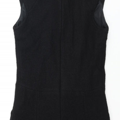 Zara Womens Black Polyester Mini Size M Mock Neck Zip - Textured