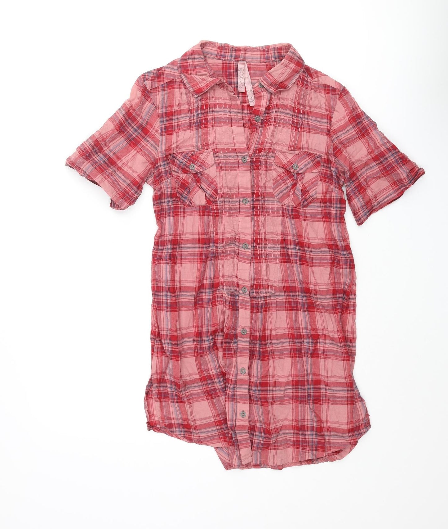 Womens UK Size 8 NEXT Pink Basic Button-Up