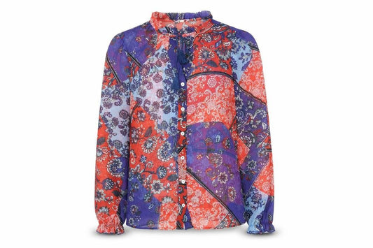 Womens UK Size 10 Falmer Heritage Blue Basic Blouse