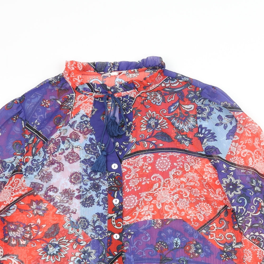 Womens UK Size 10 Falmer Heritage Blue Basic Blouse