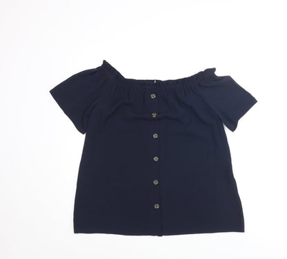 Womens UK Size 8 Dorothy Perkins Blue Basic Blouse