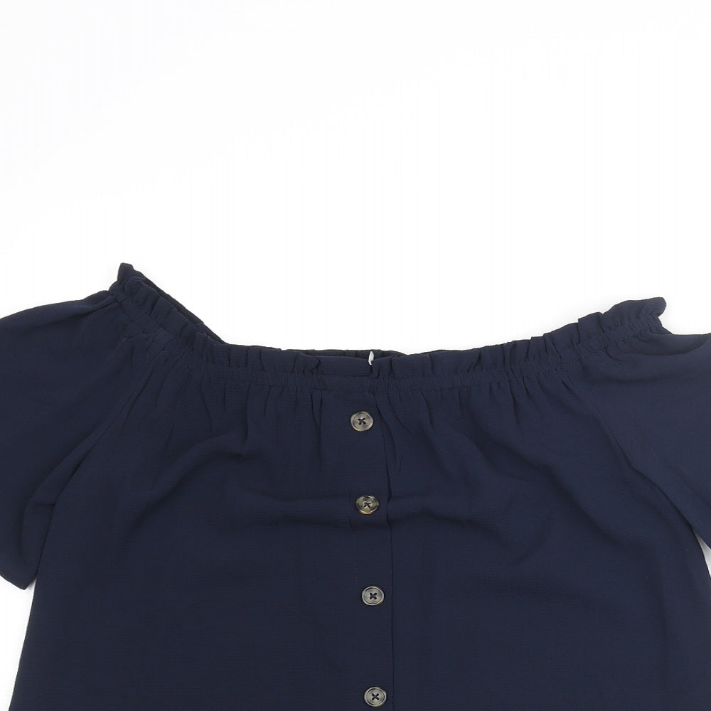 Womens UK Size 8 Dorothy Perkins Blue Basic Blouse