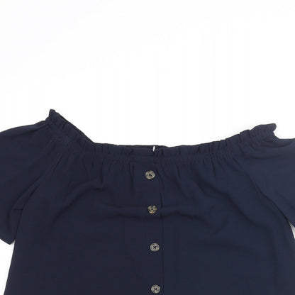 Womens UK Size 8 Dorothy Perkins Blue Basic Blouse