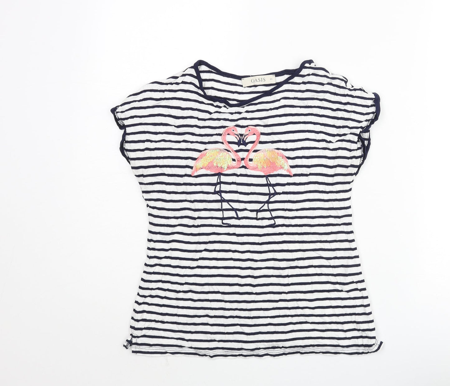 Womens UK Size XS Oasis Blue Basic T-Shirt