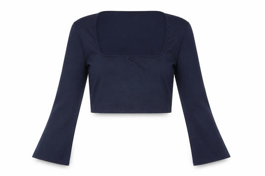 Womens UK Size 12 I SAW IT FIRST Blue Cropped Blouse