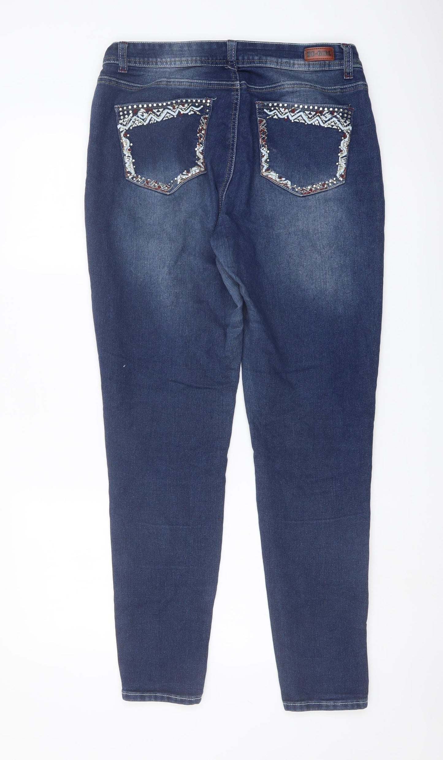 Be-Girl Womens Blue Cotton Skinny Jeans Size 30 in L29 in Regular Button